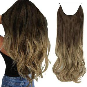 Hair Extension Adjustable Wire Headband Light Brown mix Ombre to blonde
